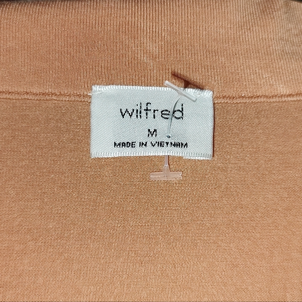 Aritzia Wilfred Mocha Moose/Terracotta Button Down Top - Picture 4 of 5